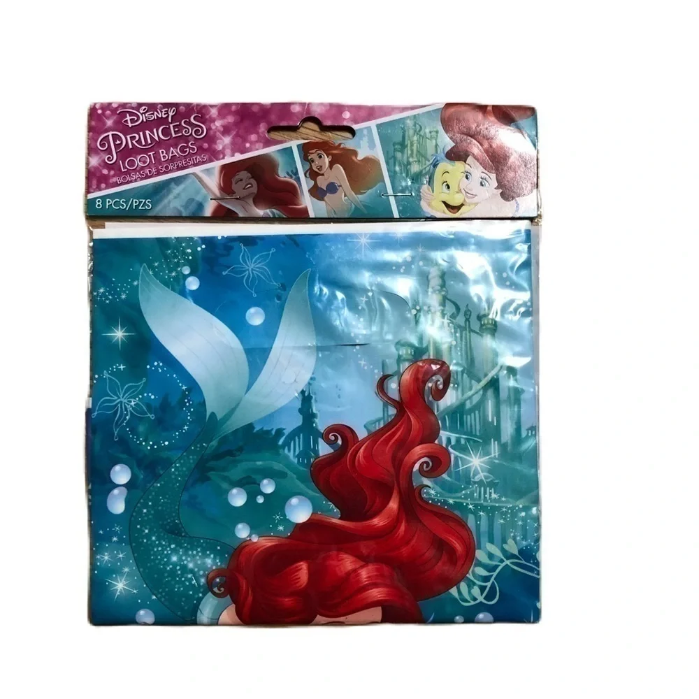 Ariel Little Mermaid Treat Goodie Bags Blue Kids NEW 8 Birthday Party